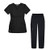 Sivvan Womens Scrub Set  Multi Pocket Cargo Pants  Stylish Mock Wrap Top  S8401  Black  XL