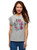 oodji Ultra Womens Raw Hem Printed Cotton TShirt Grey US 4  EU 38  S