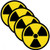 OutdoorIndoor 4 Pack 4 X 4 Radiation Nuclear Symbol Danger Safety Warning Sign Label Sticker Decal  Back Self Adhesive Vinyl