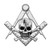 Widows Son Square  Compass Masonic Bumper Sticker  5 Tall
