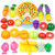 THToy Pretend Play Food Set, 24 Pcs Cutting Food Play Set for Kids, Kitchen Food Toys Fun Cutting Pizza Fruits Vegetables THToy Pretend Play Food Set, 24 Pcs Cutting Food Play Set for Kids, Kitchen Food Toys Fun Cutting Pizza Fruits Vegetables