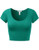 Womens Cotton Basic Scoop Neck Crop Short Sleeve Tops