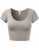 Womens Cotton Basic Scoop Neck Crop Short Sleeve Tops