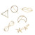 Gold Metal Hair Clips Barrettes pins for Women Minimalist Dainty Creative Geometric Shape Hollow Hairpin Hair Clip Clamps Circle Triangle Moon Star lip 8Shape for Girls Hair Accessories