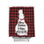 Libaoge Winter Snowman Merry Christmas and Happy New Year Red Black Buffalo Check Plaid Soap Free Waterproof Polyester Fabric Bathroom Shower Curtain