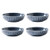 Sizikato 4pcs Retro Striped Embossed Ceramic Soy Sauce Dipping Bowls Side Dishes for Snack Sushi Fruit Appetizer Dessert 4 Inches