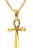 HUANIAN jewelry Stainless Steel Egyptian Ankh Cross Pendant NecklaceGold20 inch Chain