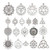 40pcs Jewelry Making Charms Antique Silver The Seed of Life Lotus Flower of Life Metal Charms Pendants DIY for Necklace Bracelet Jewelry Making and Crafting SM144