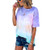 EDSTAR Womens Tie Dye Shirt Gradient Crew Neck TShirt Summer Cute Short Sleeve Casual Tops Tees Small Blue Tie Dye