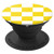 Yellow Checkered Pop Socket Squares Pattern for Modern Girls PopSockets Grip and Stand for Phones and Tablets