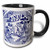 3dRose mug_262242_4 Willow Pattern Detail in Blue and White, Black, 11 oz