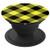 Yellow Black Classic Buffalo Plaid Grip Check Tartan Design PopSockets Grip and Stand for Phones and Tablets