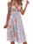 FANCYINN Womens Tie Front Summer Midi Dress V Neck Floral Print Button Down Spaghetti Strap Dress Striped Red Flower L