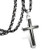LOLIAS 5MM Stainless Steel Cross Necklace for Men Byzantine Chain Necklace 22 Inches