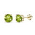 Yellow Gold Flashed Sterling Silver Peridot 7mm RoundCut Solitaire Stud Earrings