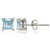 Sterling Silver Blue Topaz 5mm Square Stud Earrings