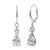 Sterling Silver Cubic Zirconia 8x6mm Teardrop Dangle Leverback Earrings