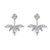 megko 925 Sterling Silver Cubic Zirconia Earrings Leaf Feather Ear Jacket Front Back Ear Cuffs Stud Earringsilver