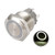 uxcell Momentary Metal Push Button Switch 19mm Mounting Dia 1NO 24V Ring Sign Ring Sign White LED Light 1pcs