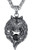 Aoiy Mens Stainless Steel Tribal Wolf Biker Pendant Necklace Black 24 Link Chain aap059he