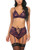 Avidlove Women Lace Bodysuit Lingerie Set Babydoll Chemise with Garter Belts Purple XL