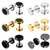 Aroncent Stud Earrings Men Women Faux Gauges Ear Tunnel Stainless Steel Earrings 6 Pairs 8mm