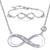 Billie Bijoux 925 Sterling Silver Necklace Bracelet One Sets Forever Love Infinity Heart Love Jewelry Sets White Gold Plated Diamond Women Necklace Gift for Christmas ASilver