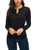 Womens Long Sleeve Button Down Knit Sweater Cardigan L Black