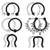 SCERRING 12PCS 16G 316L Stainless Steel Septum Hoop Nose Ring Horseshoe Rings Cartilage Daith Tragus Clicker Retainer Body Piercing Jewelry Silver and Black SCERRING 12PCS 16G 316L Stainless Steel Septum Hoop Nose Ring Horseshoe Rings Cartilage Daith Tragus Clicker Retainer Body Piercing Jewelry Silver and Black