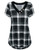 Plaid Tunic TopsBuffalo Check Work Shirt Short Sleeve Oversize Button V Neck Tops Flare Hem Tunic TShirt Casual Wear Juniors Office Plus Size Tartan Plaid Henley Shirt Loft Clothes Grey XXLarge