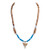 BlueRica Mako Shark Tooth Pendant on Tiger Coconut Beads White  Dark Blue Puka Shell Beads  Brown Tubes Necklace 18