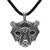 GuoShuang Men Stainless Steel Bear Head Norse Viking Amulet Pendant Necklace