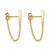 SLeaf Sterling Silver Stud Earrings Bar with Chain Dangle Earrings Gold Earrings for Women gold
