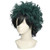 FantaLook Short Curly Prestyled Natural Heat Resistant Cosplay Wig Dark Green with Black