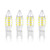 4W G9 LED Bulb, G9 Bi-Pin Ceramic Base G9 Light Bulb 40W Xenon Halogen Replacement for Cabinet Lighting, Ceiling Fan Lighting and Chandelier Lighting, Daylight 6000K, 4-Pack