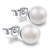 Pearl Earrings S925 Sterling Silver White Button Pearl Stud Earrings High Polished 8mm Pearl Ball Round Beads Earrings Hypoallergenic Pearl Piercing Earrings Gift for WomenGirls White