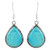 Turquoise Earrings Sterling Silver 925 Genuine Turquoise Jewelry Select style Teardrop Dangles