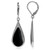 Silvershake Created Black Onyx Inlay White Gold Plated 925 Sterling Silver Drop Dangle Leverback Earrings