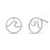 Boma Jewelry Sterling Silver Wave Water Element Circle Stud Earrings