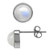Silvershake 5mm Petite Natural Round Shape Moonstone White Gold Plated 925 Sterling Silver Stud Earrings