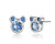 BAMOER Mouse Stud Earrings Sterling Silver Blue Birthstone Earrings Stud for Women Birthday Gift