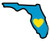 Florida Sticker Fl State Shaped Decal Sunshine State Heart Apply To Water Bottle Laptop Cooler Car Truck Bumper Tumbler 305 Roots Key West Miami