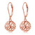 S925 Sterling Silver Rose Heart Round Ball Dangle Drop Leverback Cage Filigree Earrings for Women Girl