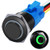 mxuteuk 16mm High Round Cap Latching Push Button Switch 1 NO 1 NC SPDT ONOff Black Metal Shell with 12v Green LED Ring with Wire Socket Plug Suitable for 58 Mounting Hole GL16OBG