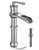 Homevacious Tall Chrome Bathroom Vessel Sink Faucet Waterfall Single Hole with Pop Up Drain Stopper One Handle Modern Mixer Tap Without Overflow Bowl Supply Line LeadFree