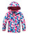 M2C Girls Outdoor Patterned Fleece Lined Light Windproof Jacket with Hood 1012 Pink