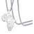 Xusamss Punk Rock Stainless Steel Africa Map Pendant Necklace22inches Link Chain