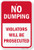 SmartSign No Dumping  Violators will be Prosecuted Sign  12 x 18 Aluminum