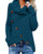 Kidsform Womens Chunky Turtle Cowl Neck Button Sweater Asymmetric Hem Wrap Pullover Sweater Coat Blue M