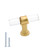 15 Pack  goldenwarm Drawer Knobs Acrylic Clear Tbar Knobs  LS9165GD Single Hole 50mm 2 Inch Length Brushed Gold Brass Acrylic Cabinet Handle Knobs